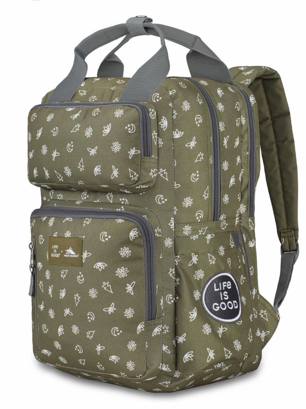 Life Is Good Olive Green Mini Doodle Backpack